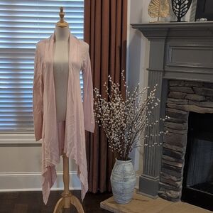 The Limited Blush Open-Front Draped Cardigan